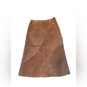 Vintage Y2K 100% Leather Suede Styled Skirt
